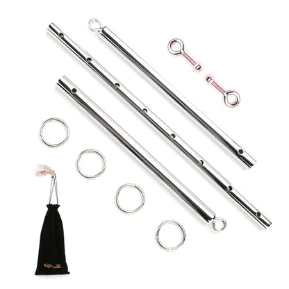 2026 Upgraded Heavy Duty Expandable Spreader Bar – Adjustable PU Straps for Pilates, Yoga - style: Silver+BlackLZ