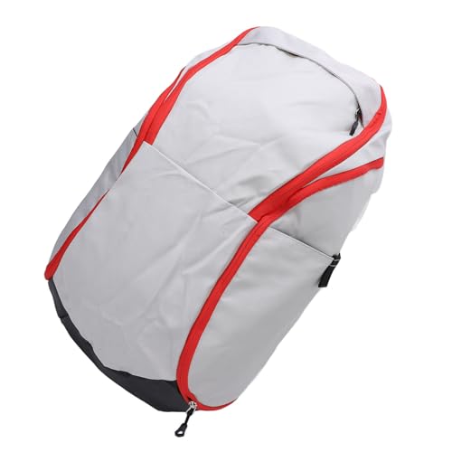 Basketball Backpack with Laptop Compartment and Wet Dry Segregation Water Lightweight Oxford Sports Backpack for Exercise Supplies and Gym - color: Grey White