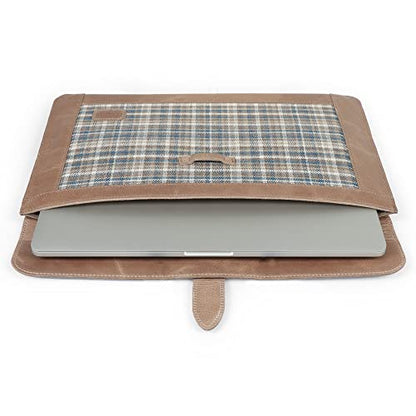 Londo Leather Sleeve Compatible with MacBook Pro 14 & Air 13-13.3 Inch (M5, M4, M3, M2, M1, Pro, Max) & iPad Pro 12.9, Premium Top Grain Leather Laptop Bag, 2020 to 2026 Models - color: Mink, size: 13-14 inches