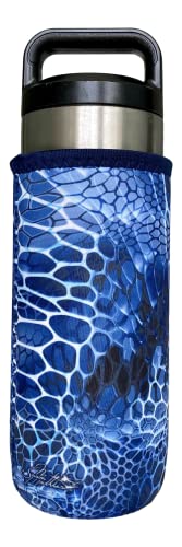 Neoprene 24-30 oz Water Bottle Insulator Cooler Coolie - Blue Aquatint by Jason Mathias - color: Blue Aquatint, size: Large 24-30oz