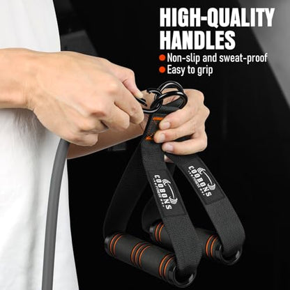 Resistance Bands with Handles, 175lb Exercise Bands for Working Out, Fitness Bands, Workout Bands with Door Anchor and Ankle Straps, Physical Therapy, Yoga, Strength Training Home Gym Equipment - style: 175LBS