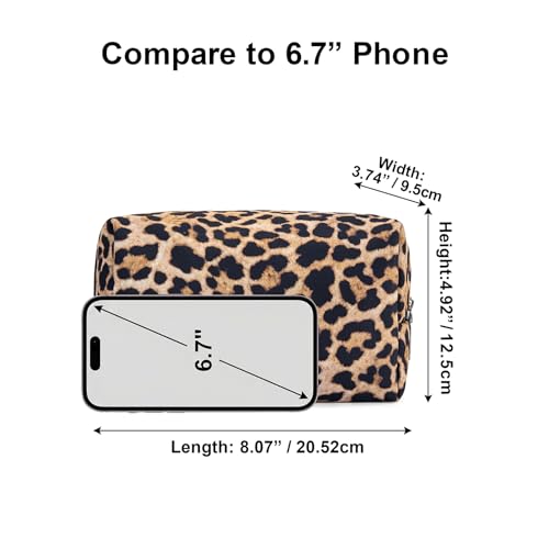 Montana West X Wrangler Travel Makeup Bag Waterproof Cosmetic Bag Portable Makeup Pouch for Women Large Toiletry Bag - color: Leopard
