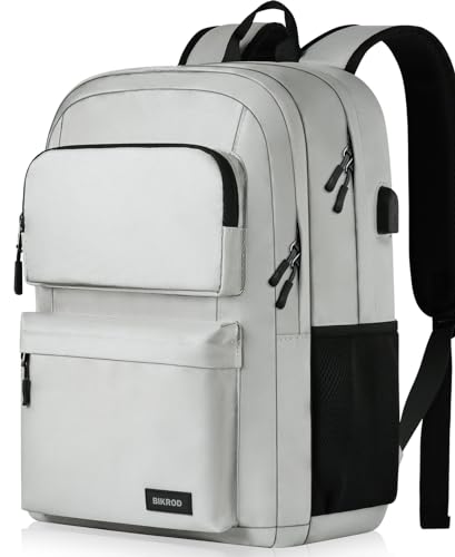 School Backpack for Teen Boys and Girls, Travle Laptop Backpack for men and women, Carry-on Lightweight Casual Bookbag with USB Charging Port Fit 17.3 Inch Laptop, Grey - color: Grey, size: 17.3 Inch
