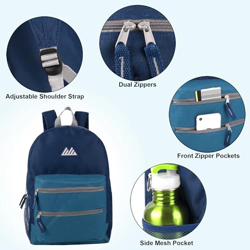Summit Ridge Colorful Big Backpack for School Kids, Multi Pocket Backpack for Elementary, Middle School Girls, Boys with Padded Straps (Ocean/Blue) - color: Ocean/Blue