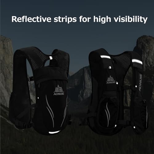 Azarxis Running Water Bottles Flask BPA Free Leakproof Hydration Vest Packs Waist Belt Replacement for Triathlon Marathon Hiking Cycling Climbing Runner - color: #5 Rose Red (5.5L) with a 1.5L Water Bladder