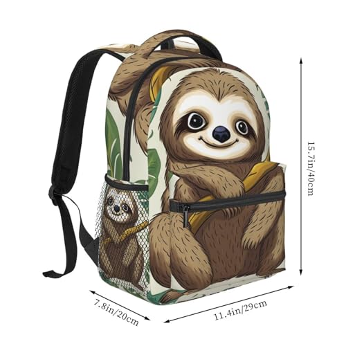 Travel Backpack Adorable Sloth Carry on Backpack Lightweight Business 15.6inch Laptop Backpack for Men Women - color: Adorable Sloth
