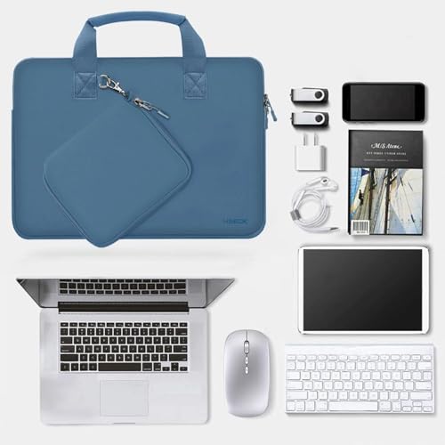 Hseok Laptop Sleeve 14 inch Case with Small Case, Compatible with MacBook Neo 14, MacBook Pro 14 M5/M4/M3/M2/M1, XPS 14 and Most 14 inch Notebooks, Neoprene Computer Handbag,Haze blue - color: Haze Blue, size: 14"