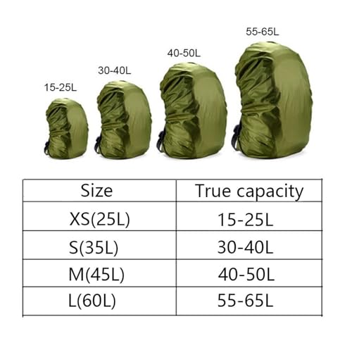 Backpack Rain Cover 20-80L Lightweight Nylon Water Resistant Waterproof Backpack Outdoor Camping Hiking Travel Cycling Rain Cover Dust - color: Black 60L
