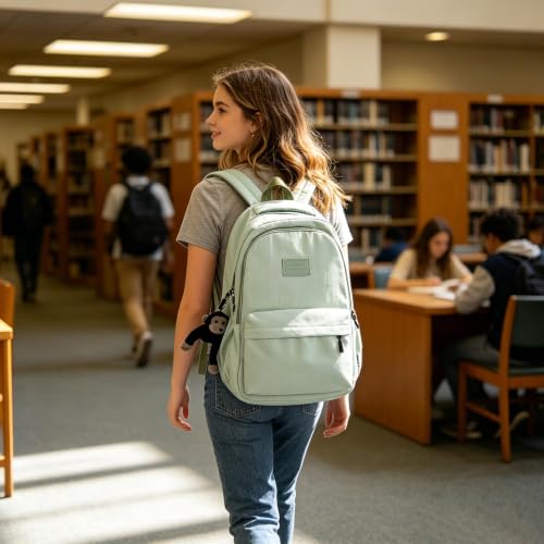 JARKJARD Aesthetic Cute Backpack for Girls Student School College Travel - color: Green