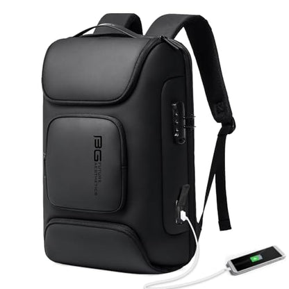 BANGE Business Backpack,Laptop Backpack with USB Charging Port, Slim Business Backpacks Fit for 15.6 INCH,Men Traveling Backpackfor Men and Women - color: Black