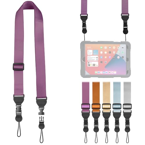 FIEIL Adjustable Shoulder Strap, Nylon Camera Strap, Comfortable Neck Strap for iPad, Cellphone Tablet, Camera, Laptop, Binocular, Luggage Bag (Dark Purple Universal Lanyard) - color: Dark Purple