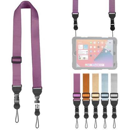 FIEIL Adjustable Shoulder Strap, Nylon Camera Strap, Comfortable Neck Strap for iPad, Cellphone Tablet, Camera, Laptop, Binocular, Luggage Bag (Dark Purple Universal Lanyard) - color: Dark Purple