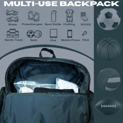 Novedades Soccer Backpack | Basketball Backpack with Shoe Compartment | Backpack Sports Soccer Bags with Ball Holder | Volleyball Backpack for Sports