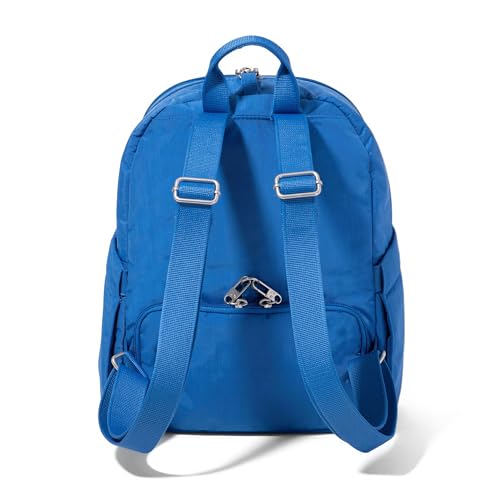 Securtex Anti-Theft Getaway Backpack - 9.4"x13"x5" Travel Safe Bag w/Locking Zippers, Slash-Resistant, RFID - color: Lapis