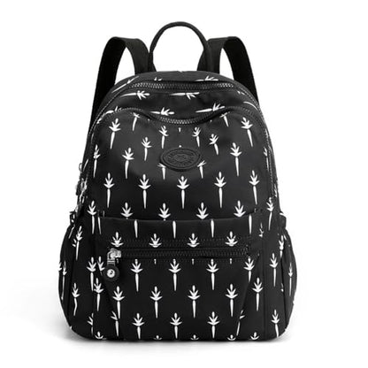 Tanweibago Mini Nylon Women Backpacks,11L Small Ladies backpacks Casual Lightweight Women Shopping Travel Daypack (A-Black White) - color: A-black White