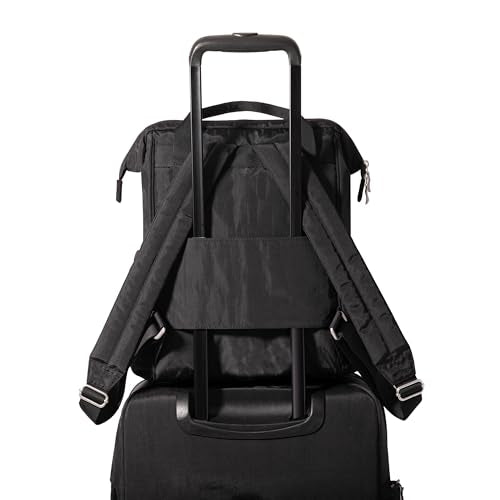 Baggallini City Scape Backpack - 15"x11" Lightweight Work Travel Bag w/Luggage Sleeve & RFID - color: Black