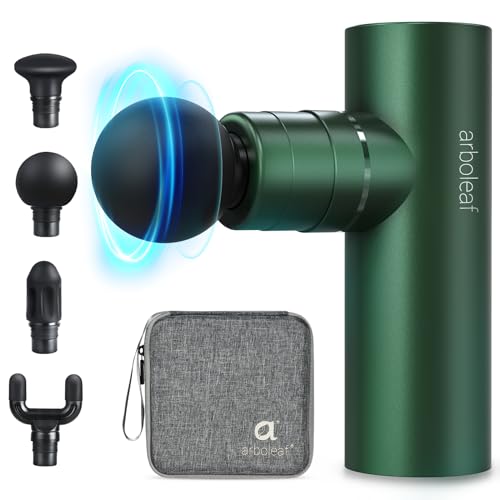 arboleaf Massage Gun Deep Tissue, Full-Metal Electric Portable Hand Held Massager Gun for Back, Body Sore Muscles, Pain Relief, Gifts, Office, Home, Athletes - color: Green