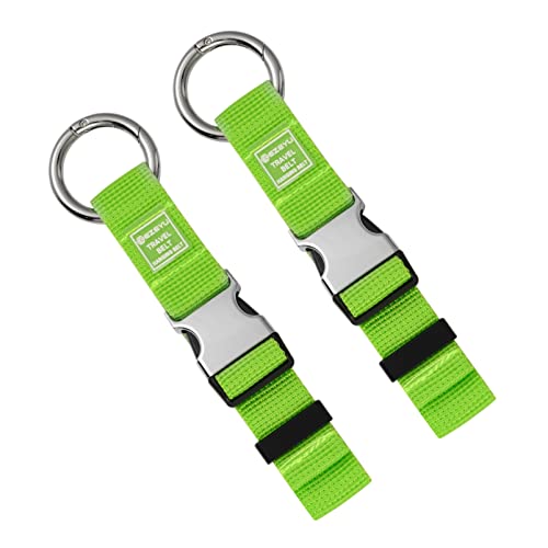 2PCS Add a Bag Luggage Strap Jacket Gripper,Heavy Duty Luggage Straps Carry-on Baggage Suitcase Straps Belts Travel Accessories (Green) - color: Green