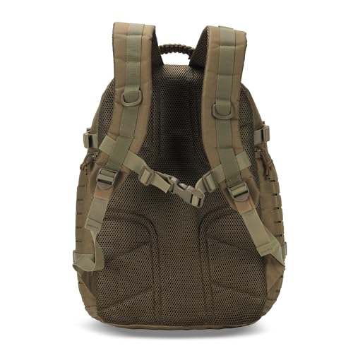 35L Tactical Backpack for Men Heavy Duty Military Backpack 3 Day Assault Pack Molle Backpack Hiking Rucksack (Tan) - color: Tan