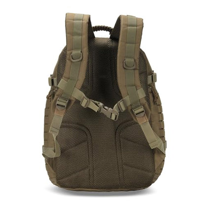 35L Tactical Backpack for Men Heavy Duty Military Backpack 3 Day Assault Pack Molle Backpack Hiking Rucksack (Tan) - color: Tan