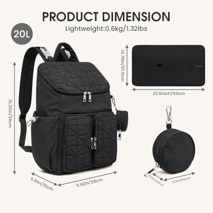 G4Free Diaper Bag Backpack for Moms Dads Travel Baby Bag with Pacifier Case & Insulated Pockets,Black - color: Black
