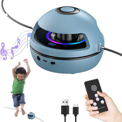 Music Jump Rope Machine Smart Skipping Rope Machine with LED Counter and Speaker, Intelligent Automatic Electric Rope Skipping Machine for Gym Party Home