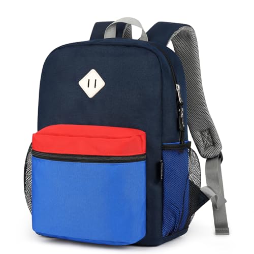 STEAMEDBUN Kids Backpack for Boys,Kindergarten Backpack for Toddler Boys Age 3-6 - color: Dark-blue&red, size: Small - 15"H