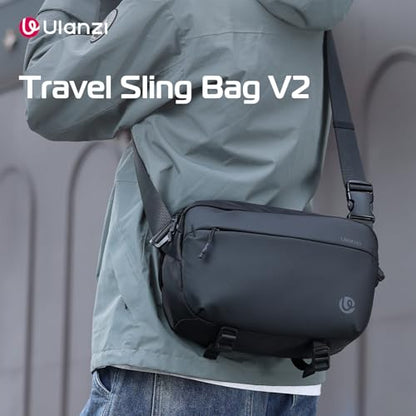 ULANZI Camera Sling Bag, Water-Resistant Camera Case with Tripod Holder, DSLR/SLR/Mirrorless Camera Bags Crossbody for photographers - Black - size: 10L