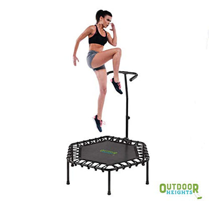 Mini Trampoline, Exercise Fitness Rebounder for Adults & Kids, for Indoor & Outdoor Use, Foldable, Pre-Attached Springs, with Handle, - size: 40 Inch, style: Bungee - No Spring No Fold