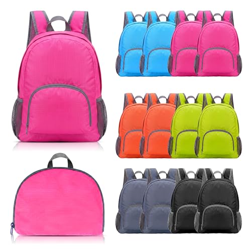 12 Pack Backpacks in Bulk 16.5 Inch Lightweight Basic Backpack for Adults & Teens - Multicolor Casual Daypack for Outdoor Travel Work Book Bag