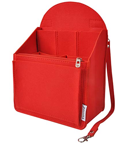 Vercord Felt Backpack Organizer Rucksack Insert Liner Inside Daypack Shoulder Bag 5 Colors 2 Size - color: Red, size: Large