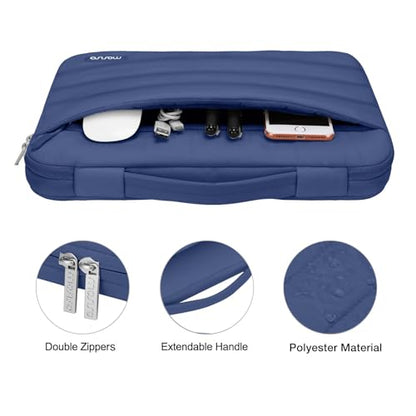 MOSISO Compatible with MacBook Air 15 inch Case M5 2026 M4 2025 M3 2024 M2 2023 A3448 A3241 A3114 A2941, Plastic Hard Shell Case&Puffy Sleeve Bag&Keyboard Skin&Webcam Cover&Screen Film, Midnight Blue - color: Midnight Blue