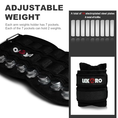 Ankle Weights Wrist Weights for Men Women, 1 Pair Adjustable Removable Steel Weighted Plates Arm Leg Weights for Walking Running Pilates, Fitness Weights - color: Adjustable Wrist Weights 6.6 LBS