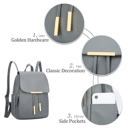 KKXIU Trendy Leather Backpack Purse for Women and Ladies Shoulder Travel Daypacks Bags (A-Grey) - color: A-grey, style: Backpack