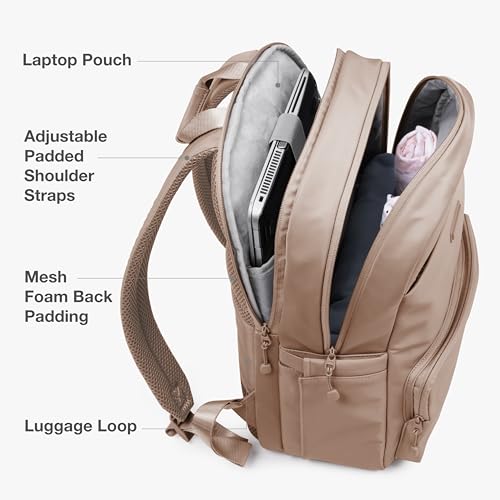 Traveler's Choice Women's Iria 20L Backpack, Latte Beige - color: Latte Beige