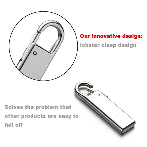 Zpsolution Zipper Pull Tab Replacement Metal Zipper Handle Mend Fixer for Suitcases Luggage Jacket Backpacks Coat Boots - color: Sliver and Black