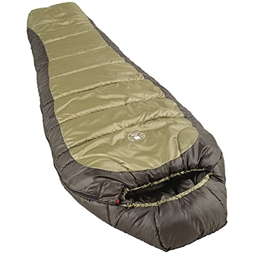Coleman North Rim 0°F Sleeping Bag, Cold-Weather Mummy Sleep Sack with No-Snag Zipper & Adjustable Hood for Warmth & Ventilation, Camping Sleeping Bag - style: Contains Pfas
