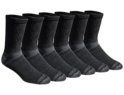 Eddie Bauer Men's Dura Dri Moisture Control Crew Socks (6 & 12 Packs) - color: Black (6 Pairs)