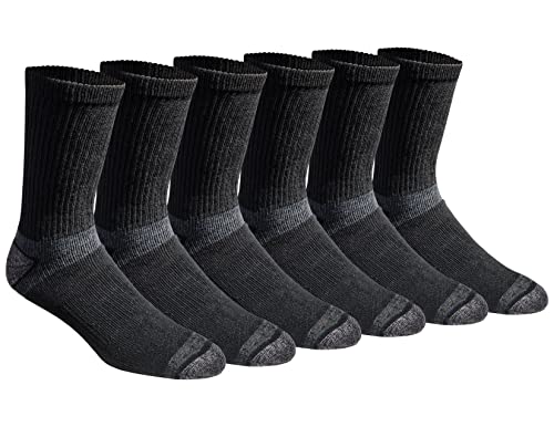 Eddie Bauer Men's Dura Dri Moisture Control Crew Socks (6 & 12 Packs) - color: Black (6 Pairs)