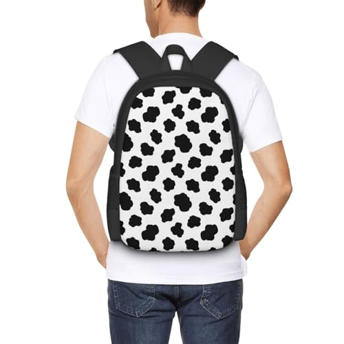 Lightweight Polyester Daypack Cow Print, Anti Theft Large Capacity Travel Hiking Backpack Unisex Carry On Bag for Outdoor Commute Business Use - color: Design (571)