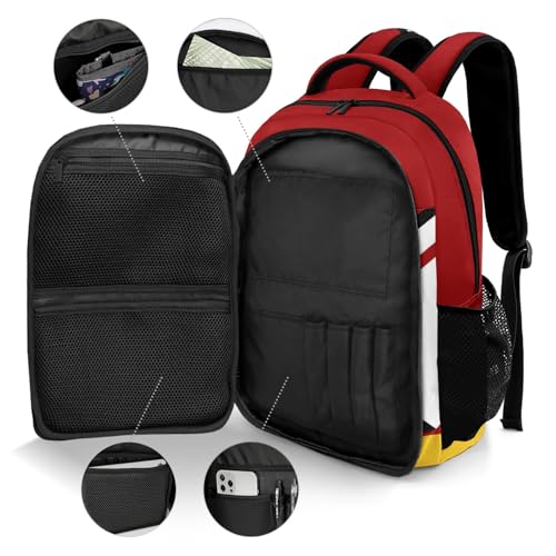 Red Gold Volleyball Shoulders Bag Backpacks Casual Daypacks for Women Men Sports Party - color: Muilti 23