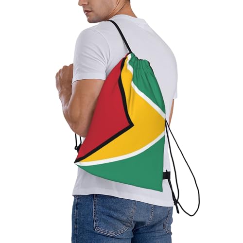 Guyana Flag Drawstring Bag Sport Gym Backpack Beach Travel Sack Draw String Yoga Bag For Men Women - color: Guyana Flag