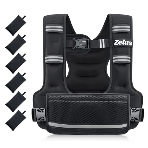 ZELUS Adjustable Weighted Vest for Women, Curve-Fit Ergonomic Workout Vest with 6 Removable Iron Sand Bags for Walking, Cardio & Strength Training, Available in 4–10 lb, 11–20 lb & 20–32 lb Options - size: 20-32LB