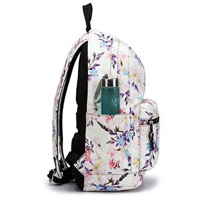Kinmac Chinese Flowering Crabapple Pattern 15 inch Waterproof Laptop Travel Outdoor Backpack With USB Charging Port For 13 inch 14 inch and 15.6 inch Laptop - color: Chinese Flowering Crabapple