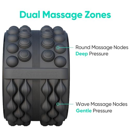 FitBeast Back Roller, Back Wheel Foam Roller - Targeted Muscle Roller for Deep Tissue Massage, Back Stretcher - color: Black, size: 6''+9''+12''