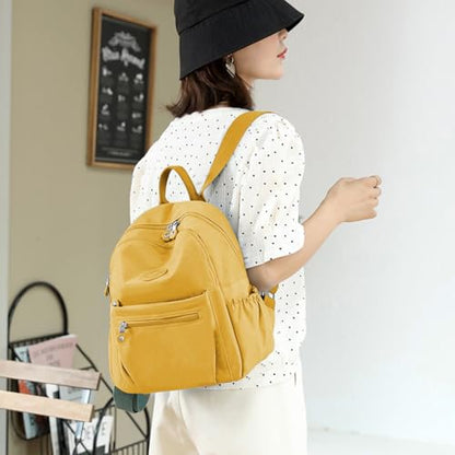 Mini Backpack Purse for Women, Stylish Daypack Shoulder Bag, Small Lightweight Daypack for Work Travle College (A- Yellow) - color: A- Yellow