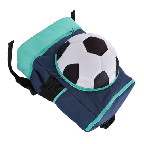 Soccer Backpack with Ball Compartment, Shoe Compartment, Football Bag with Shoe Compartment, Water Resistant, Men & Women, Basketball Bag, for - color: Green with Blue, size: Children Size (Fits Size 4 Ball)