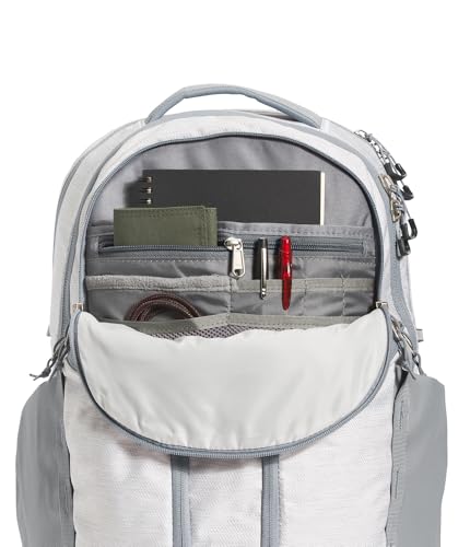 The North Face Women's Surge Commuter Laptop Backpack - Everyday Travel Bag, Laptop Sleeve, Water-Repellent, TNF White Metallic Mélange/Mid Grey-NPF, One Size - color: Tnf White Metallic Mélange/Mid Grey-npf