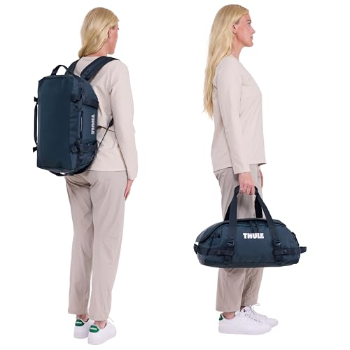 Thule Chasm Duffel bag, Weather-resistant materials, Easy packing, Converts to backpack, Internal pockets, Travel-ready - color: DARKEST BLUE, size: 30L