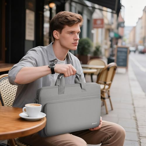 NIDOO 17 Inch Laptop Briefcase Shoulder Bag Computer Sleeve for 17.3" HP ENVY Laptop 17 / HP 470 G9 Laptop 17-cp1773ng / 17.3" IdeaPad 3 Gen 7 / Asus ZenBook Pro 17 / Acer Nitro 5 AMD - color: Grey, size: 17 inch